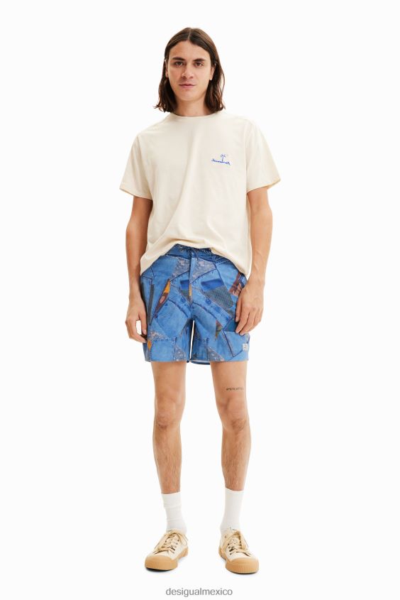 Desigual hombres shorts de baño con patchwork VZ26R01583 ropa