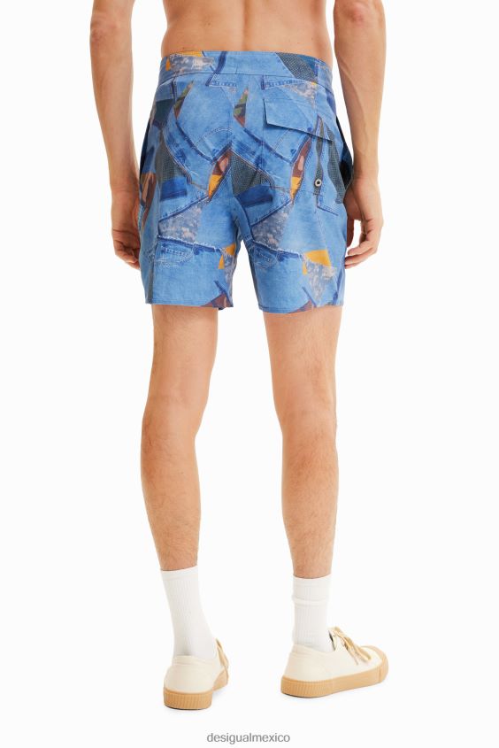 Desigual hombres shorts de baño con patchwork VZ26R01583 ropa