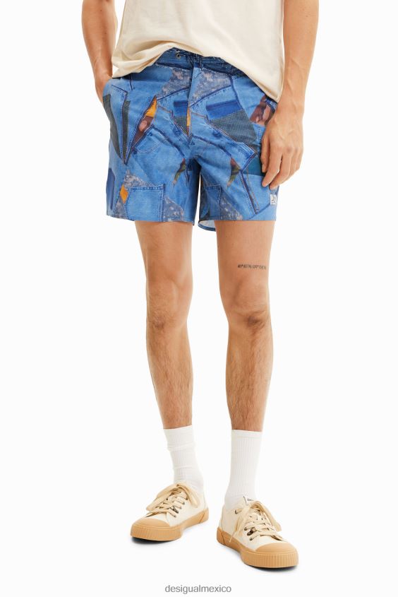 Desigual hombres shorts de baño con patchwork VZ26R01583 ropa