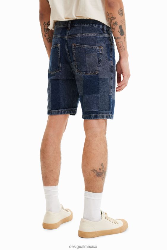 Desigual hombres shorts de mezclilla con patchwork en jacquard VZ26R01524 ropa