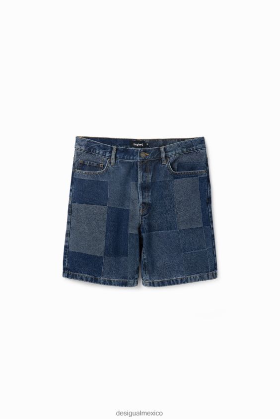 Desigual hombres shorts de mezclilla con patchwork en jacquard VZ26R01524 ropa