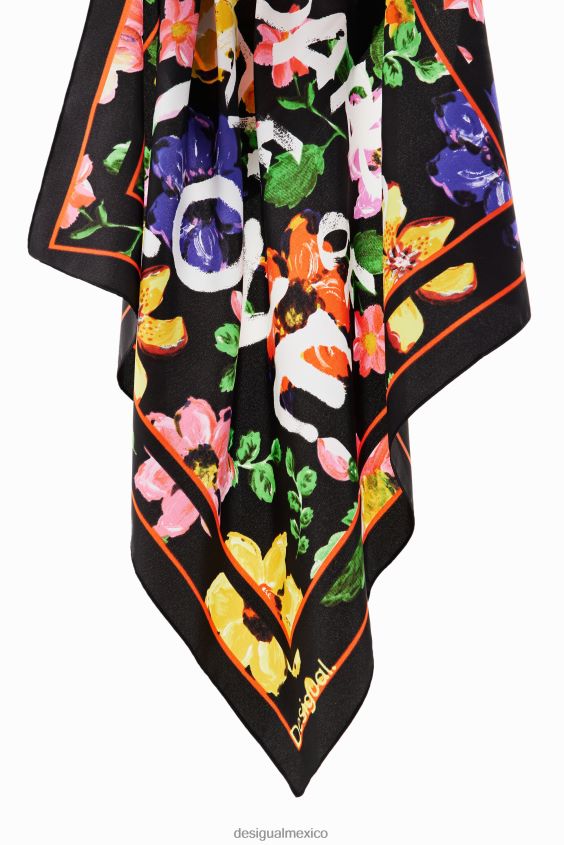 Desigual mujer bufanda cuadrada con flores VZ26R01420 accesorio