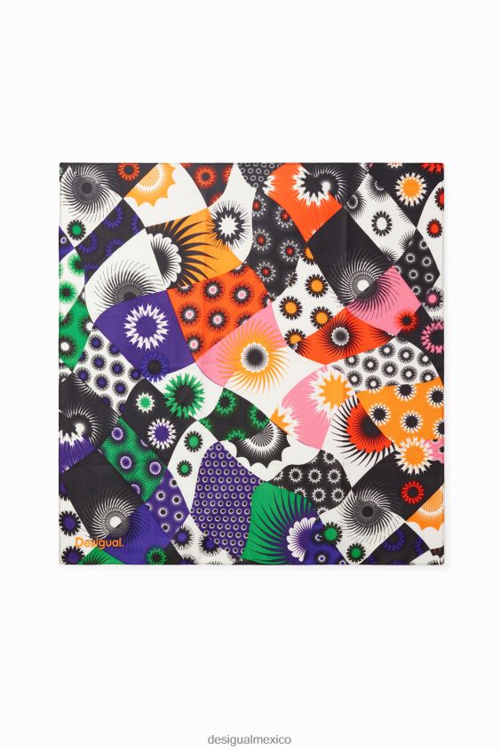 Desigual mujer bufanda cuadrada con patchwork VZ26R01441 accesorio