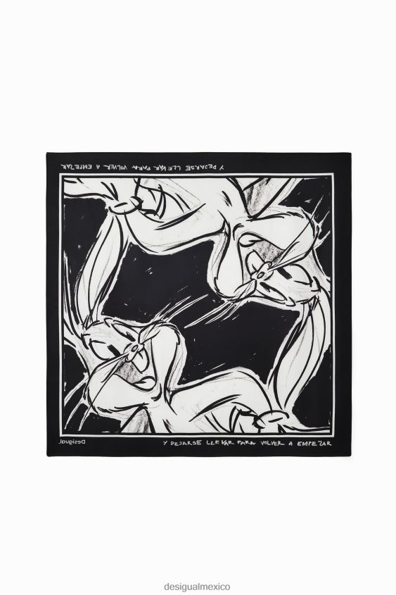Desigual mujer bufanda cuadrada de bugs bunny VZ26R0802 accesorio