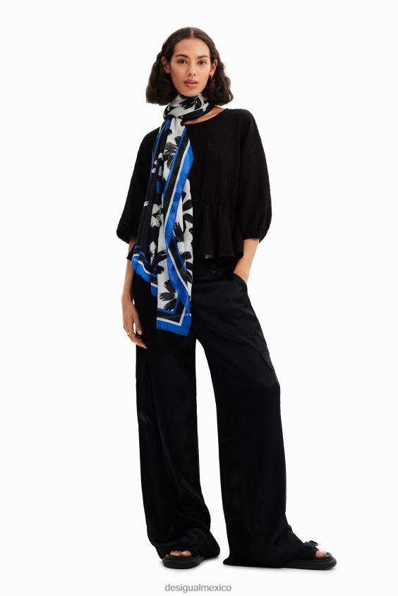 Desigual mujer fular artístico rectangular con flores VZ26R0423 accesorio