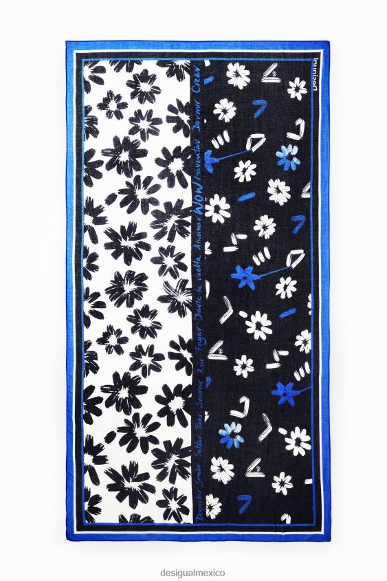 Desigual mujer fular artístico rectangular con flores VZ26R0423 accesorio