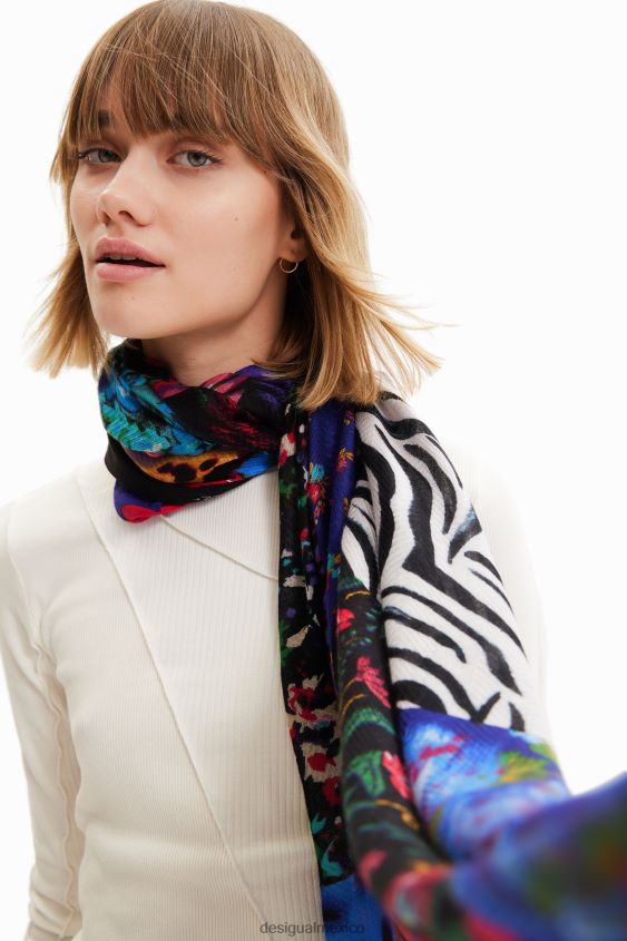 Desigual mujer fular con parche rectangular VZ26R01413 accesorio