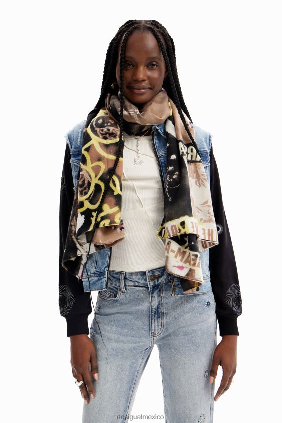 Desigual mujer fular rectangular artístico VZ26R01437 accesorio