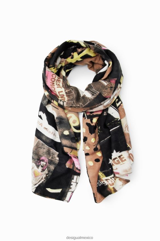 Desigual mujer fular rectangular artístico VZ26R01437 accesorio