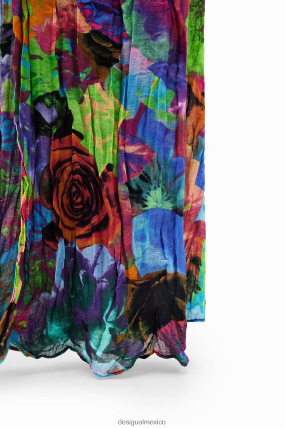 Desigual mujer fular rectangular con estampado floral arrugado VZ26R0562 accesorio
