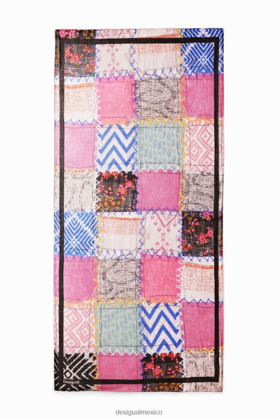 Desigual mujer fular rectangular con patchwork VZ26R01435 accesorio