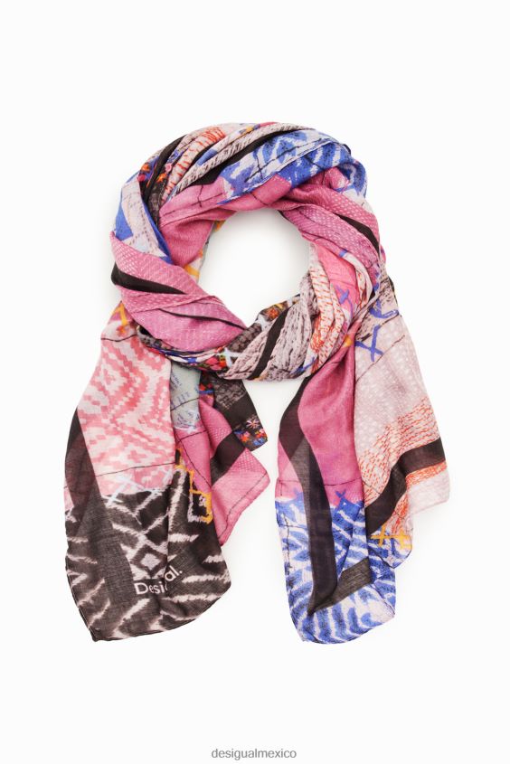 Desigual mujer fular rectangular con patchwork VZ26R01435 accesorio