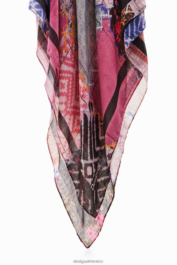 Desigual mujer fular rectangular con patchwork VZ26R01435 accesorio