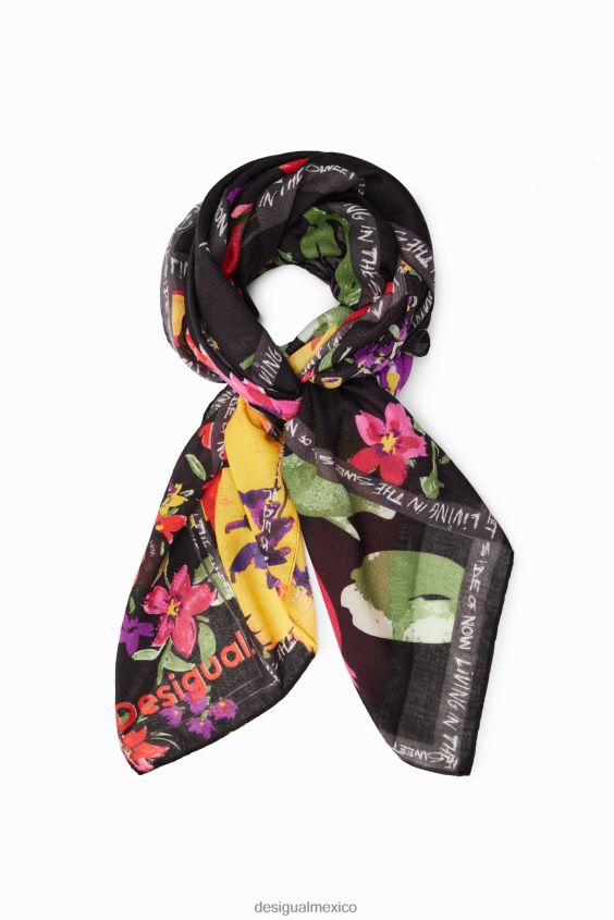Desigual mujer fular rectangular con patchwork floral VZ26R01444 accesorio