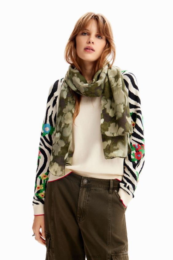 Desigual mujer fular rectangular de camuflaje VZ26R01438 accesorio