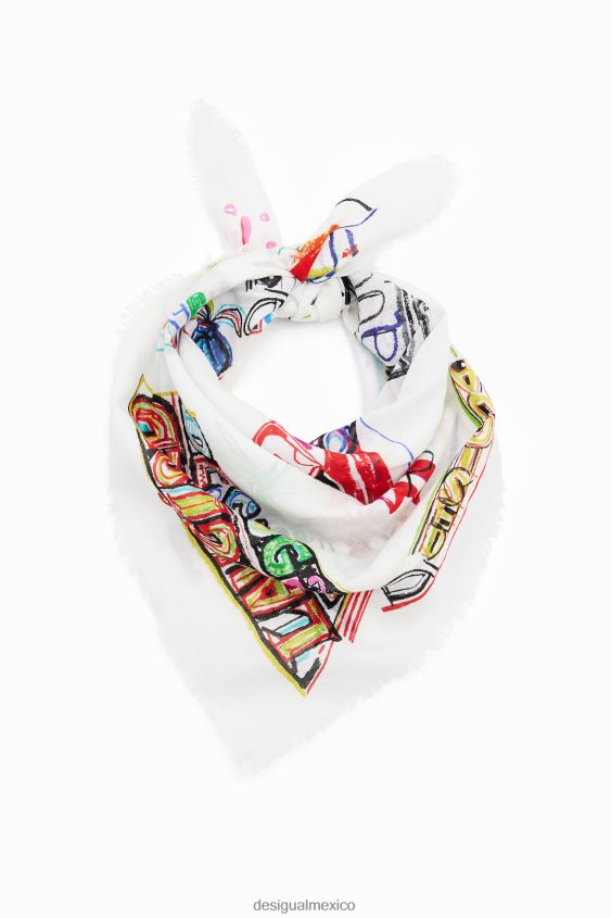 Desigual mujer ilustración bufanda cuadrada VZ26R0547 accesorio