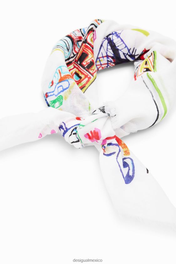 Desigual mujer ilustración bufanda cuadrada VZ26R0547 accesorio