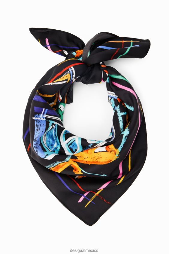 Desigual mujer ilustración bufanda cuadrada VZ26R0658 accesorio