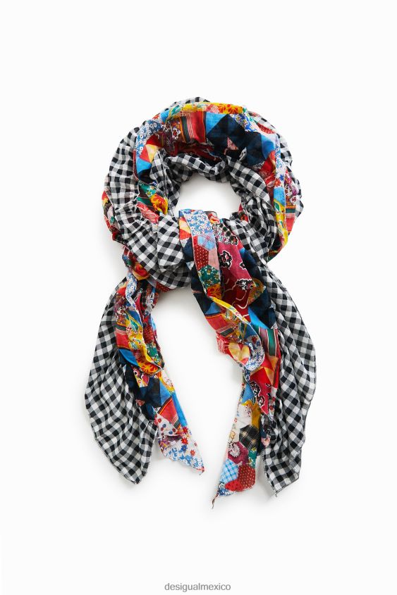 Desigual mujer pareo con volantes y patchwork de johnson hartig VZ26R01410 accesorio