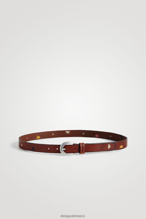 Desigual mujer cinturón de cuero bordado VZ26R01452 accesorio