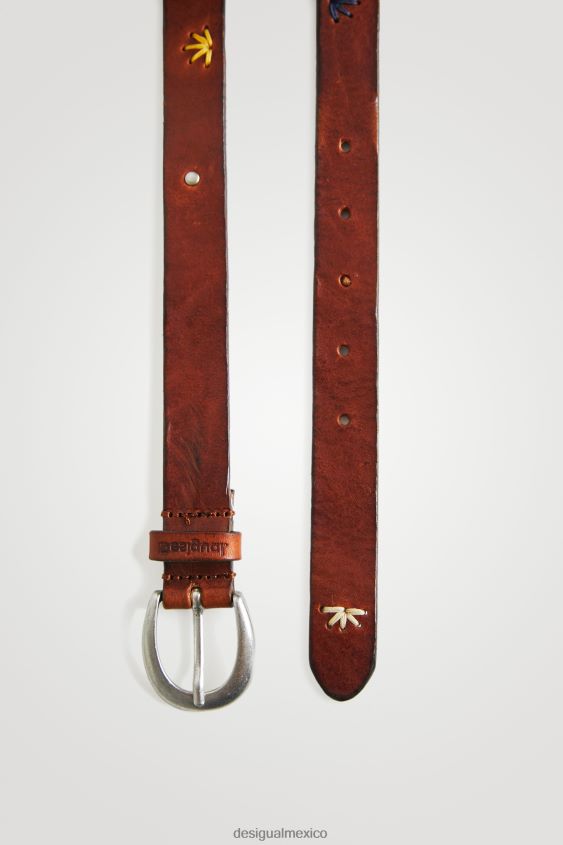 Desigual mujer cinturón de cuero bordado VZ26R01452 accesorio
