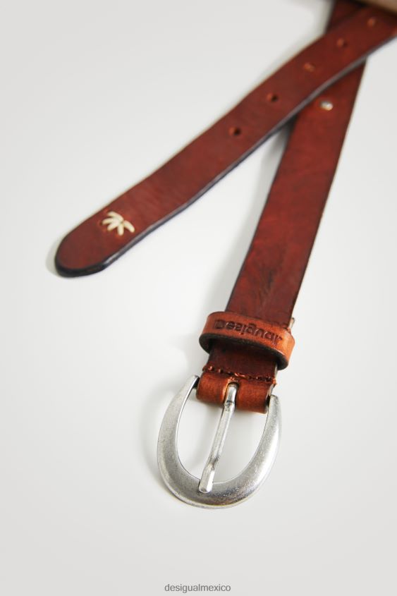 Desigual mujer cinturón de cuero bordado VZ26R01452 accesorio
