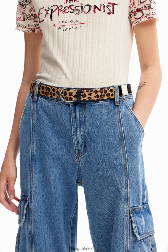 Desigual mujer cinturón de piel de piel VZ26R01455 accesorio