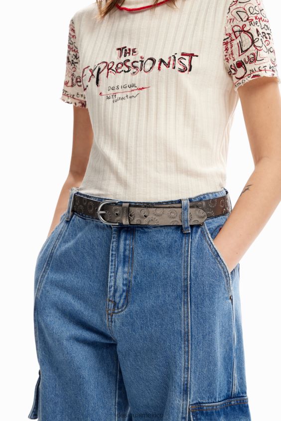 Desigual mujer cinturón geométrico metalizado VZ26R01425 accesorio