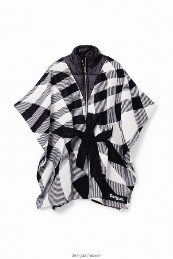 Desigual mujer poncho a cuadros con cinturón VZ26R01440 accesorio
