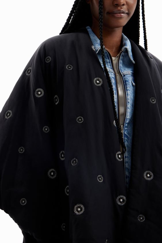Desigual mujer poncho acolchado con cinturón VZ26R01432 accesorio