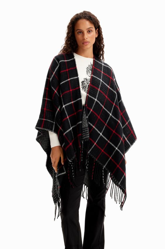 Desigual mujer poncho reversible a cuadros VZ26R01436 accesorio