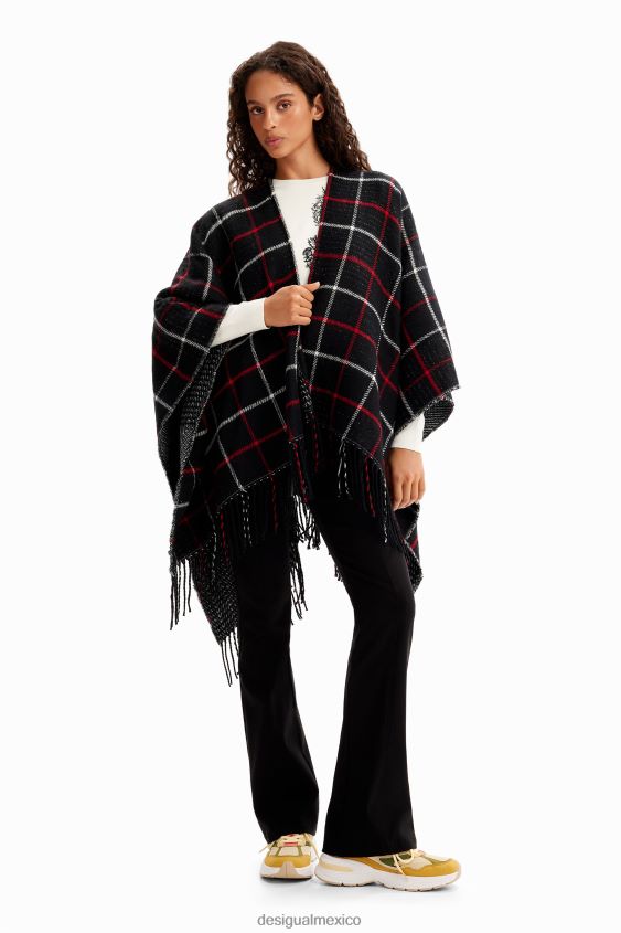 Desigual mujer poncho reversible a cuadros VZ26R01436 accesorio