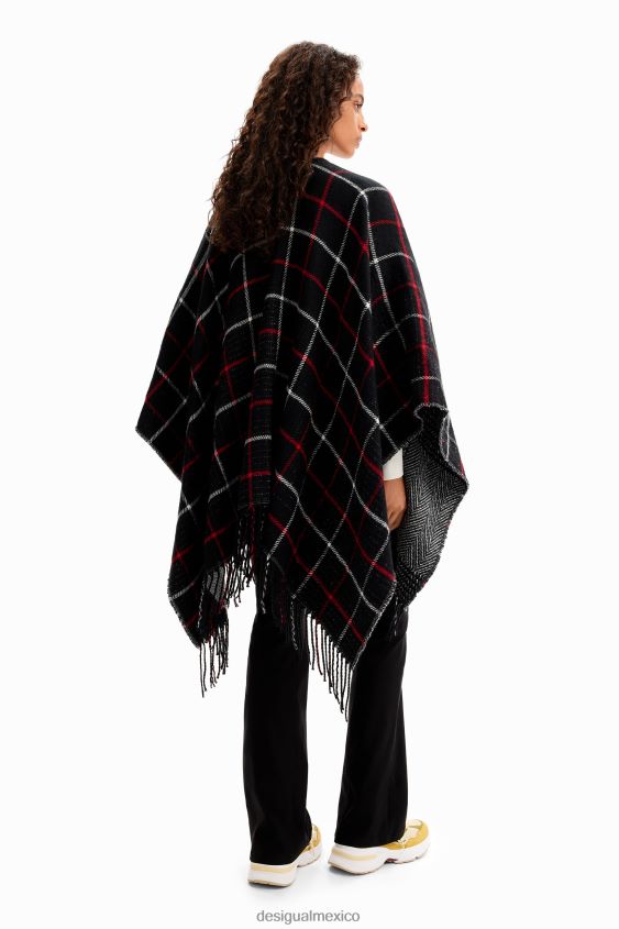 Desigual mujer poncho reversible a cuadros VZ26R01436 accesorio
