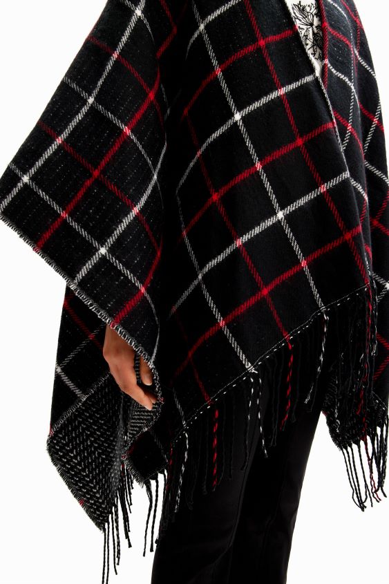 Desigual mujer poncho reversible a cuadros VZ26R01436 accesorio