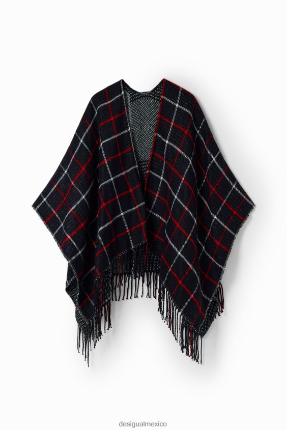 Desigual mujer poncho reversible a cuadros VZ26R01436 accesorio