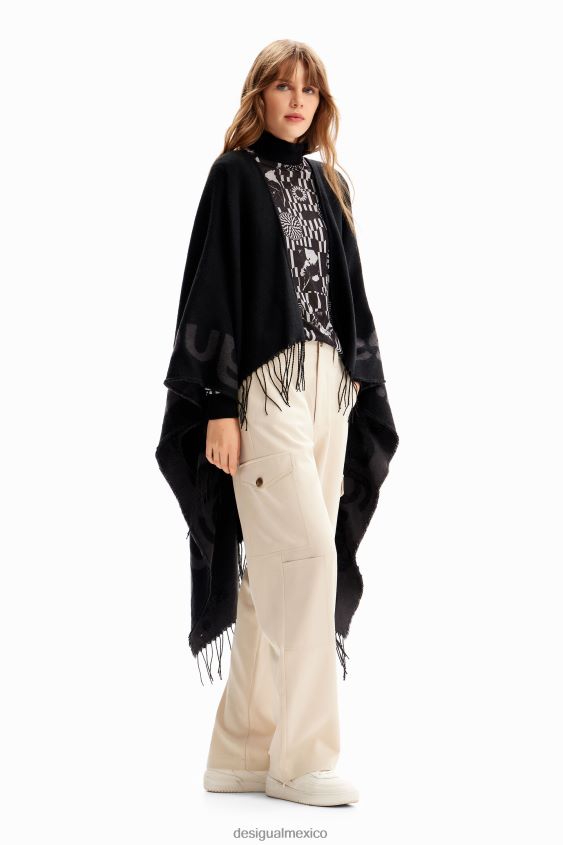 Desigual mujer poncho reversible con logo VZ26R01446 accesorio
