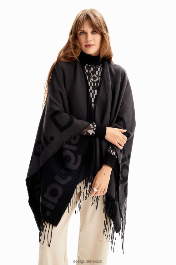 Desigual mujer poncho reversible con logo VZ26R01446 accesorio