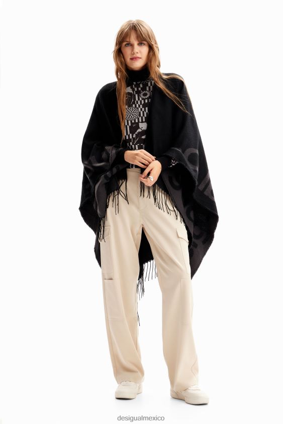 Desigual mujer poncho reversible con logo VZ26R01446 accesorio