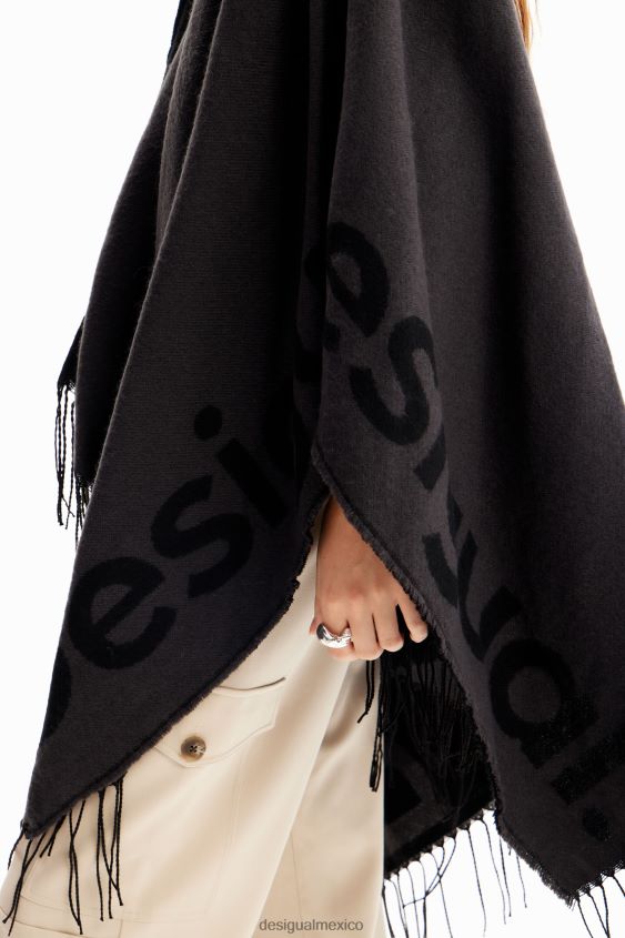 Desigual mujer poncho reversible con logo VZ26R01446 accesorio