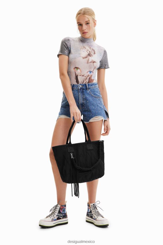 Desigual mujer bolso tote grande bordado VZ26R0598 accesorio