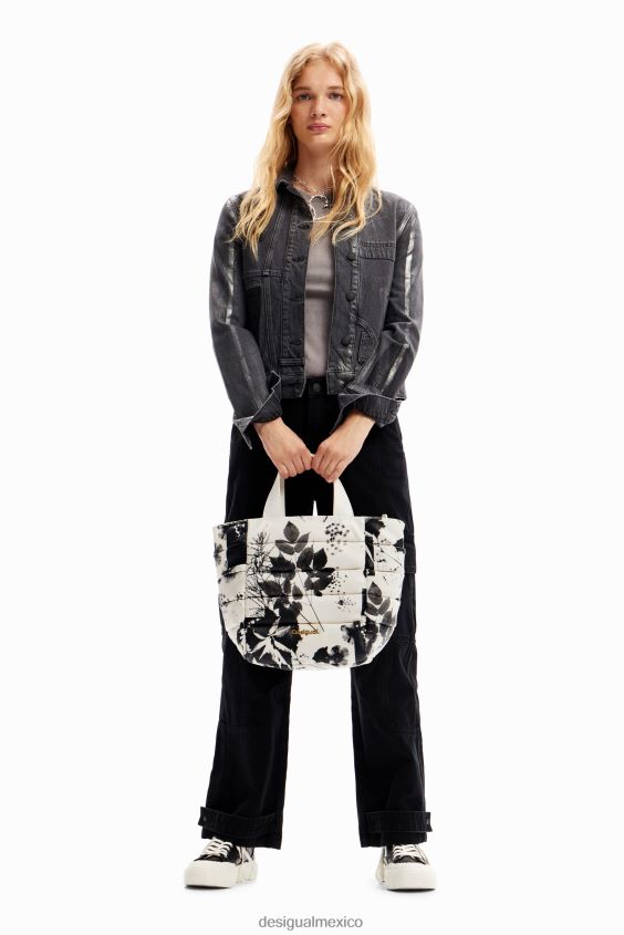Desigual mujer bolso tote mediano con forma de hoja VZ26R01274 accesorio