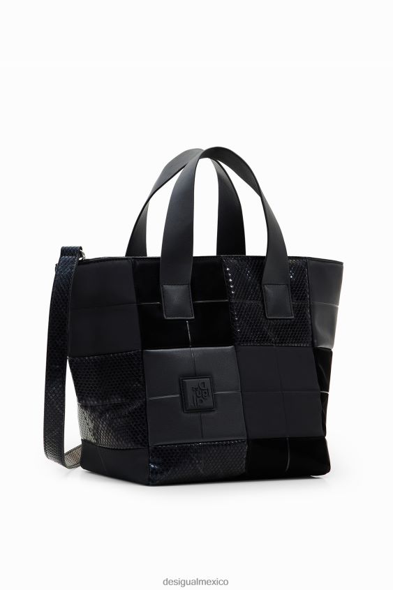 Desigual mujer bolso tote mediano con patchwork VZ26R01320 accesorio