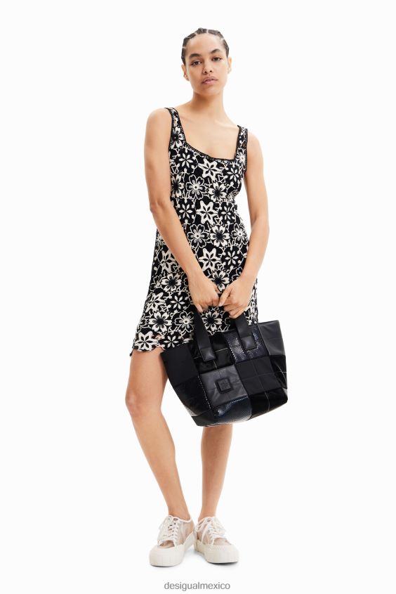 Desigual mujer bolso tote mediano con patchwork VZ26R01320 accesorio