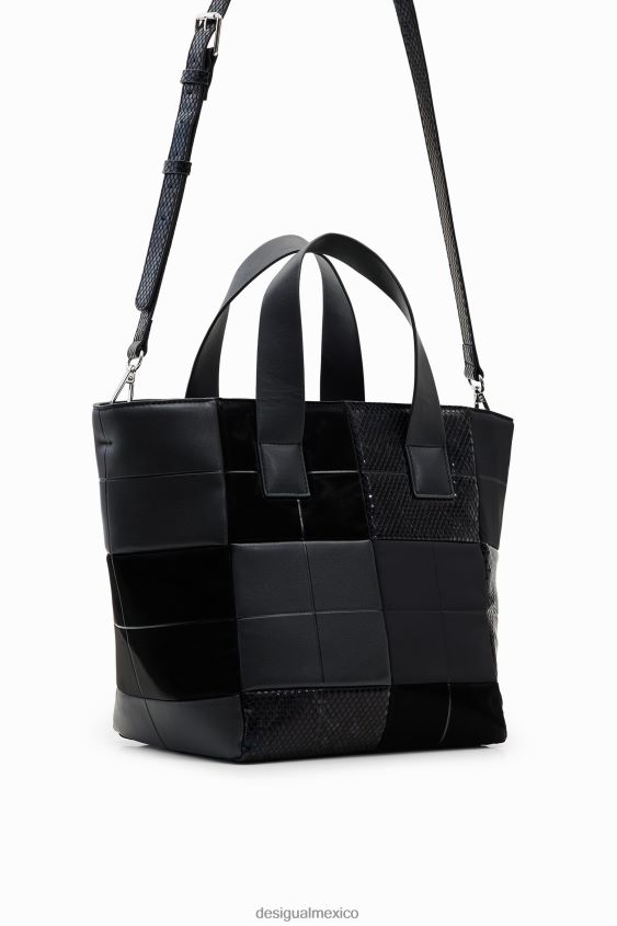 Desigual mujer bolso tote mediano con patchwork VZ26R01320 accesorio