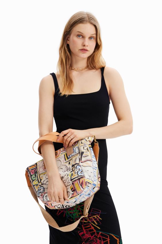 Desigual mujer bolso tote mediano de mickey mouse de disney VZ26R0365 accesorio