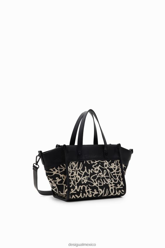 Desigual mujer bolsa de texto mediana de lona VZ26R01217 accesorio