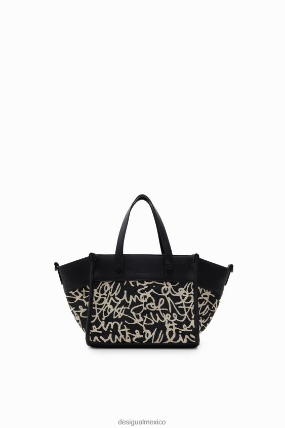 Desigual mujer bolsa de texto mediana de lona VZ26R01217 accesorio