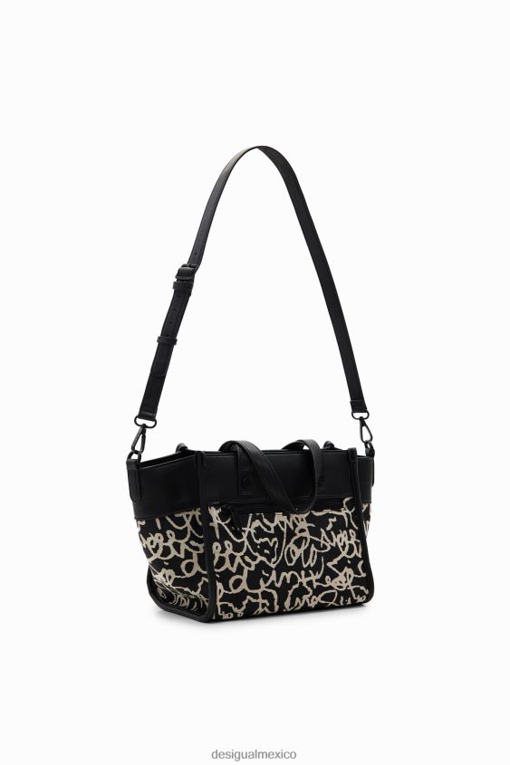 Desigual mujer bolsa de texto mediana de lona VZ26R01217 accesorio