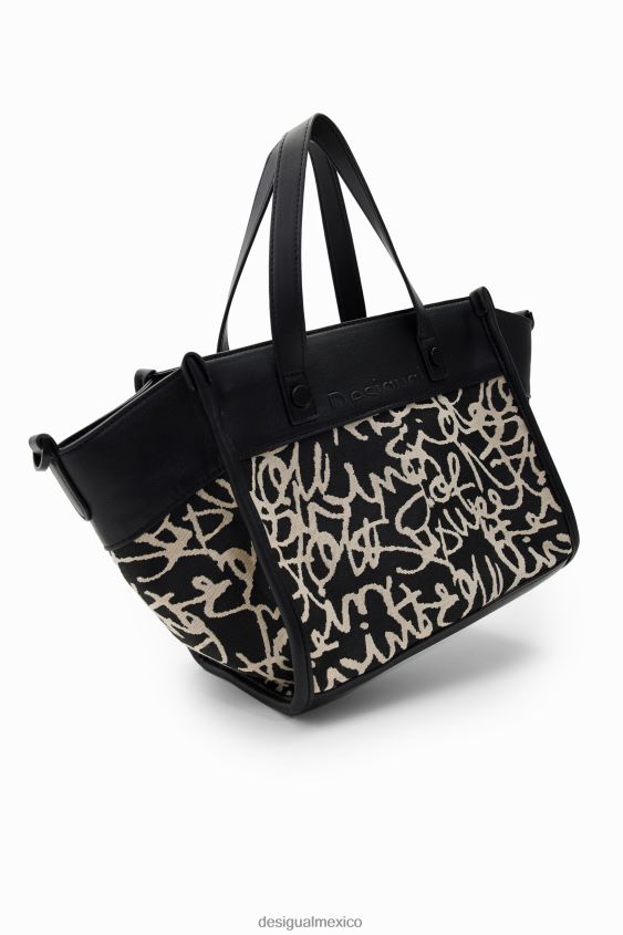 Desigual mujer bolsa de texto mediana de lona VZ26R01217 accesorio