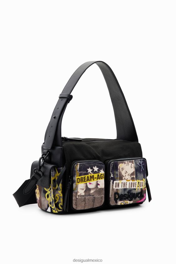 Desigual mujer bolsa grande de lona para periódicos VZ26R01182 accesorio